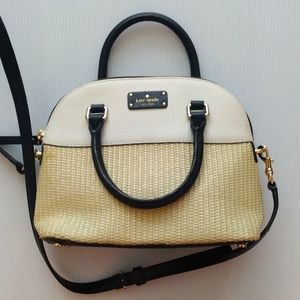 - Kate Spade wicker/leather detachable crossbody structure dome handbag "C…